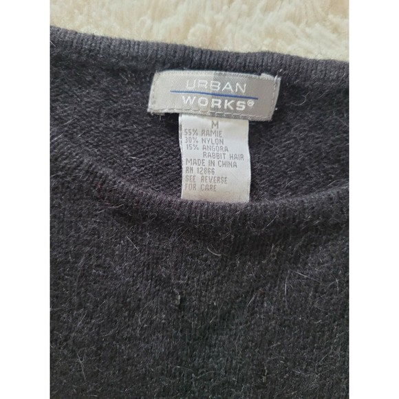 Urban Works Womens Beaded Pullover Sweater Angora Rabbit Hair Blend Size Medium - Picture 5 of 7